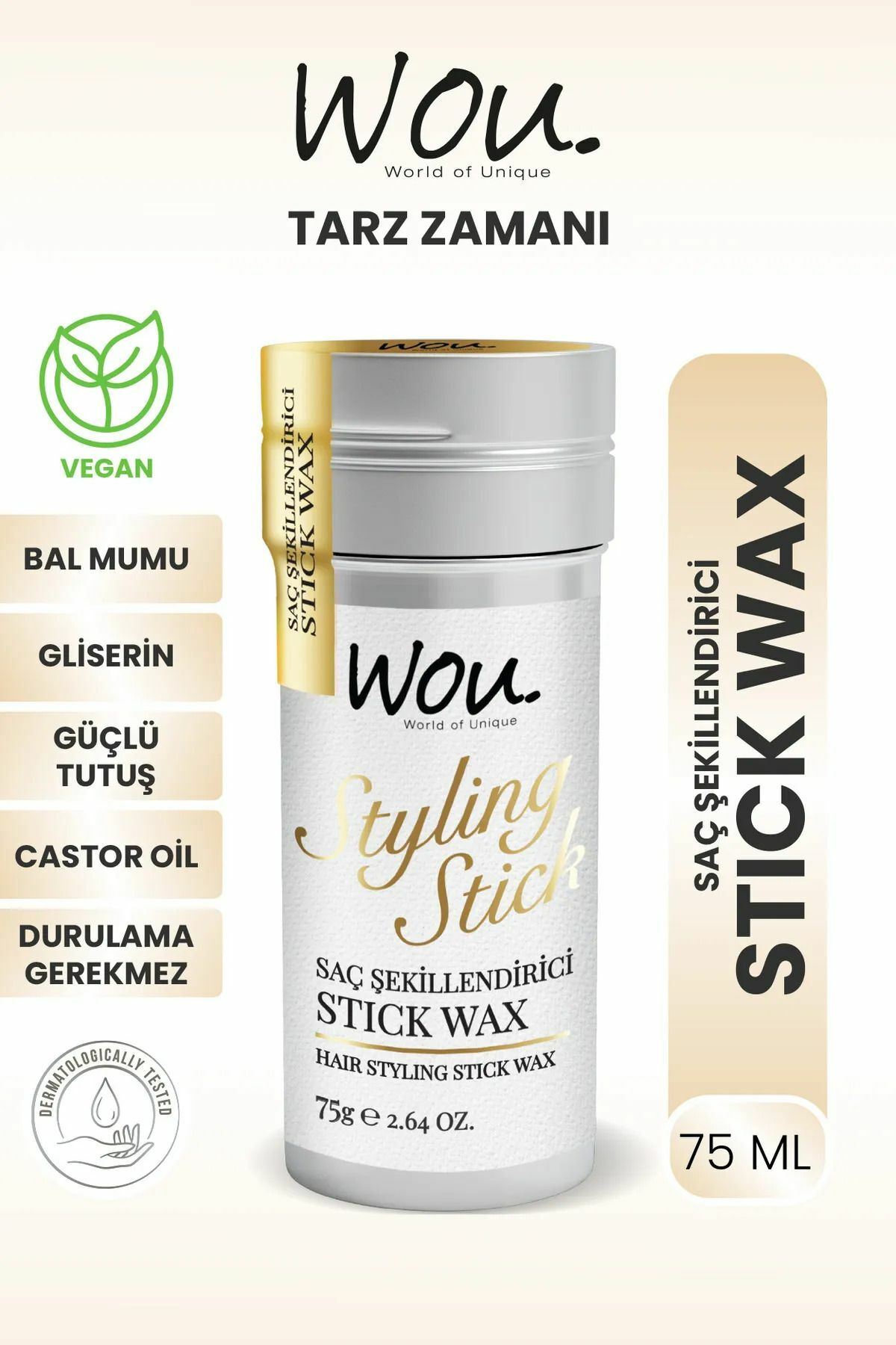 Wou Hair Stick Wax 75 gr Styling
