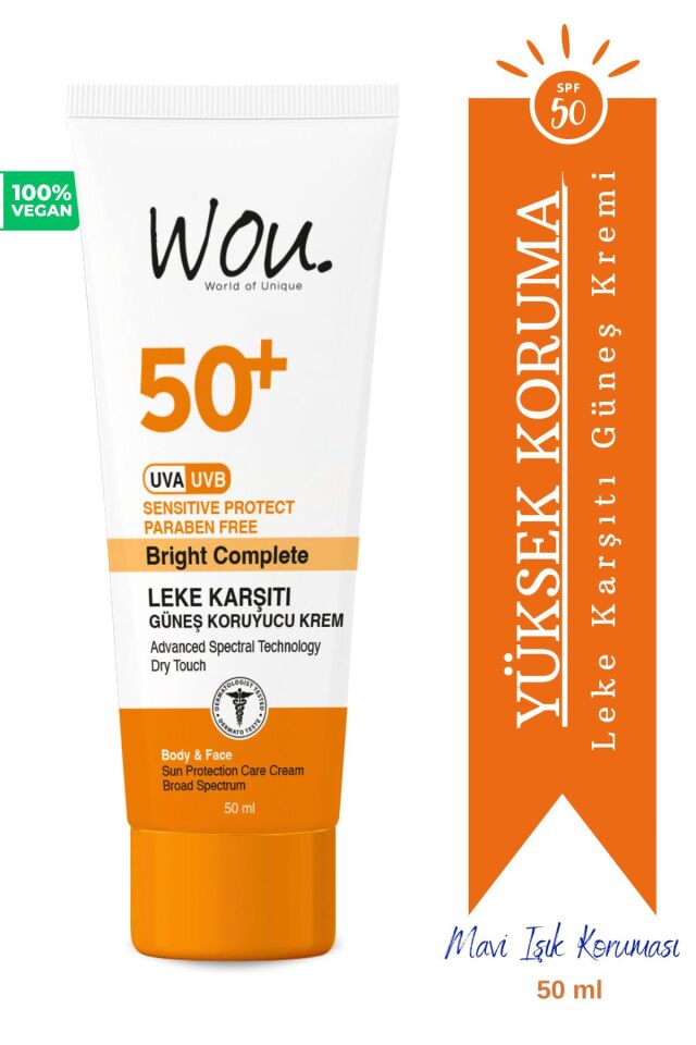 Wou Leke Karşıtı Yüksek Koruma Güneş Kremi Spf50 Yüksek Korumalı Güneş Kremi 50 ML