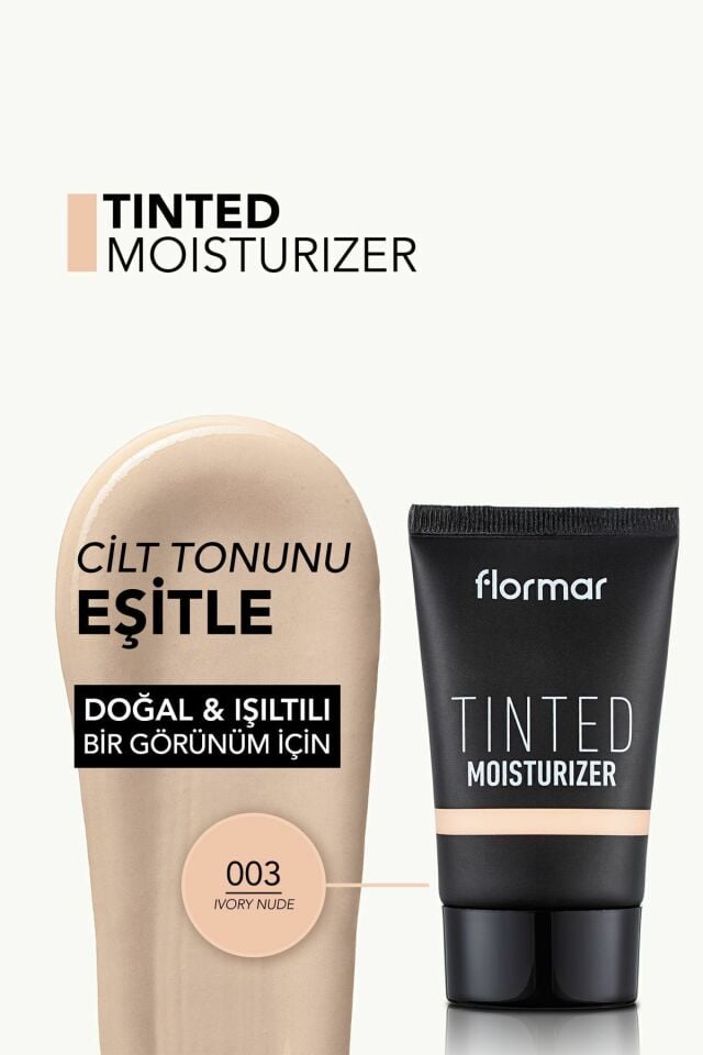 Flormar Tinted Moisturizer 003 Nude Eşit Tonlu & Işıltılı Görünüm Veren Renkli Nemlendirici 30 Ml