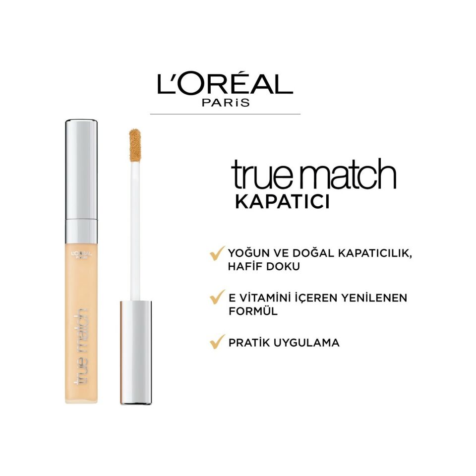 LOreal Paris Kapatıcı True Match Concealer 1N Ivory