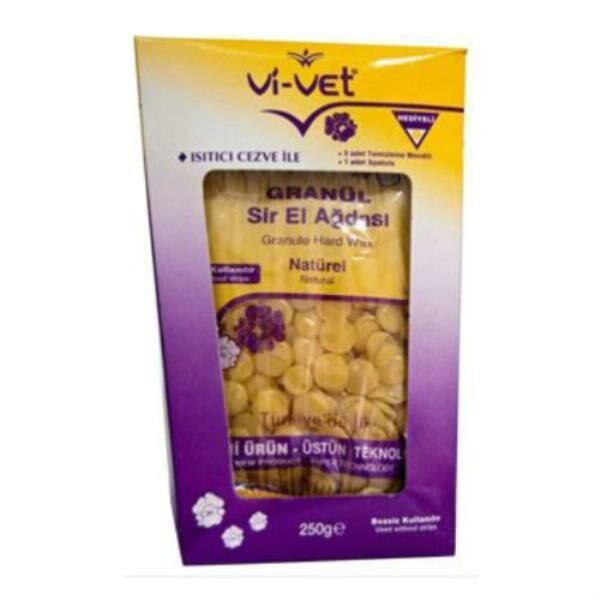Vi-Vet Granül Sir Ağda Seti 250ML Naturel Boncuk Ağda