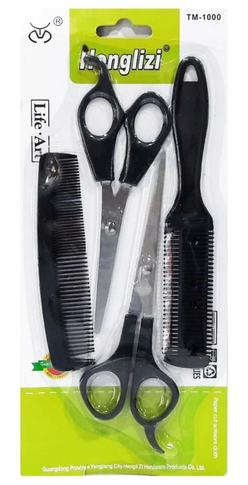 Dvl Henglizi 4 Lü Bakım Seti Makas Tarak Saç Usturası