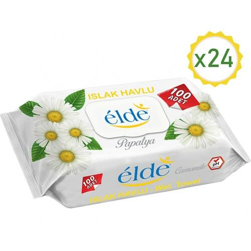 Elde 24 x 100 Adetli Koli Papatya Kokulu Islak Havlu