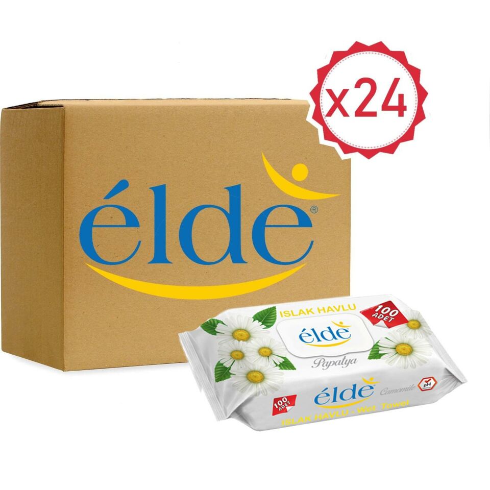 Elde 24 x 100 Adetli Koli Papatya Kokulu Islak Havlu