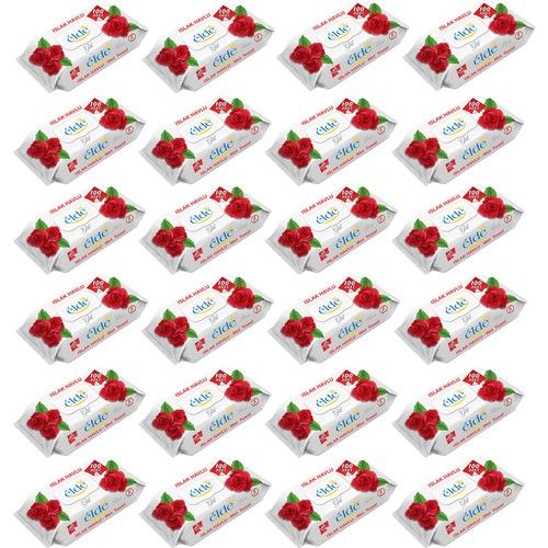 Elde 24 x 100 Adetli Koli Gül Kokulu Islak Havlu