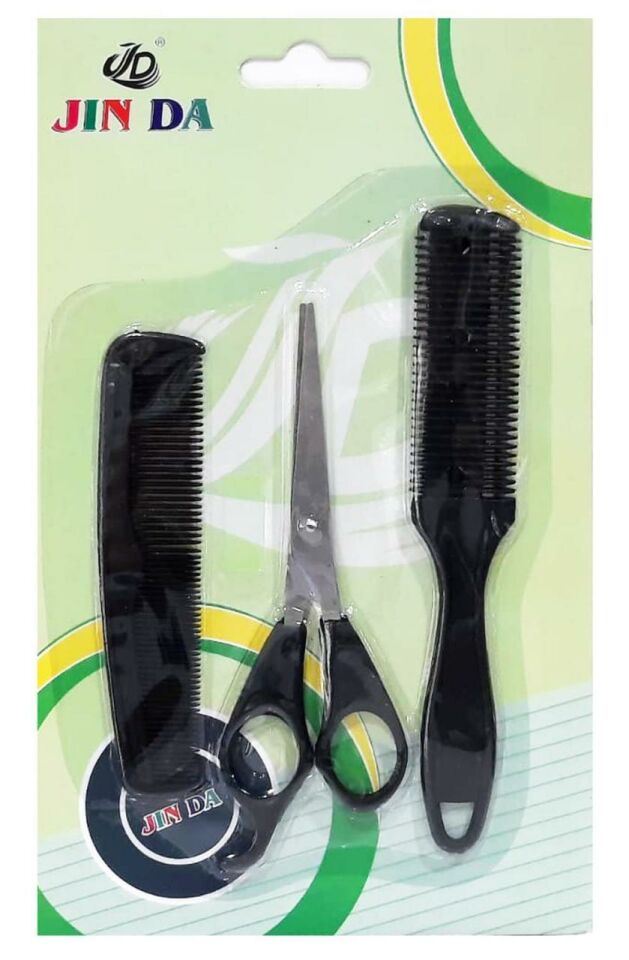 Dvl Jinda 3 Lü Bakım Seti Makas Tarak Saç Usturası