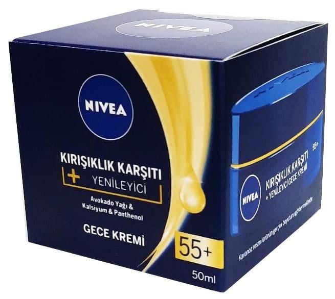 Nivea Kırışıklık Karşıtı Yenileyici 55+ Yaş Ve Üstü Gece Kremi 50 Ml