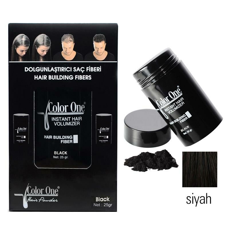 Color One Siyah 25gr Saç Dolgunlaştırıcı Pudra Toppik + 100ml Sabitleştirici Sprey