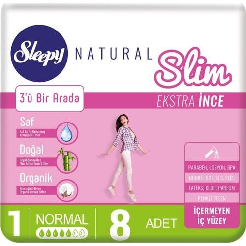 Sleepy Natural Slim Ekstra Ince Normal 8'li / no 1 /