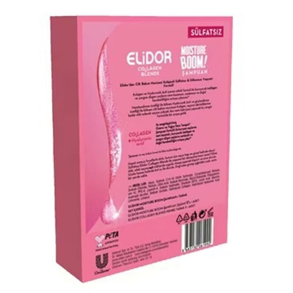 Elidor Collagen Blends Sülfatsız Yoğun Nem Terapisi Şampuan 350 Ml + 3 Boyutlu Saç Fırçası Hediye