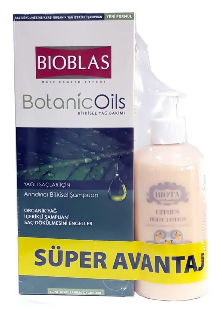 Bioblas Botanic Oils Şampuan 400 ml Yağlı Saçlar İçin Arındırıcı + Body Losyon HEDİYELİ