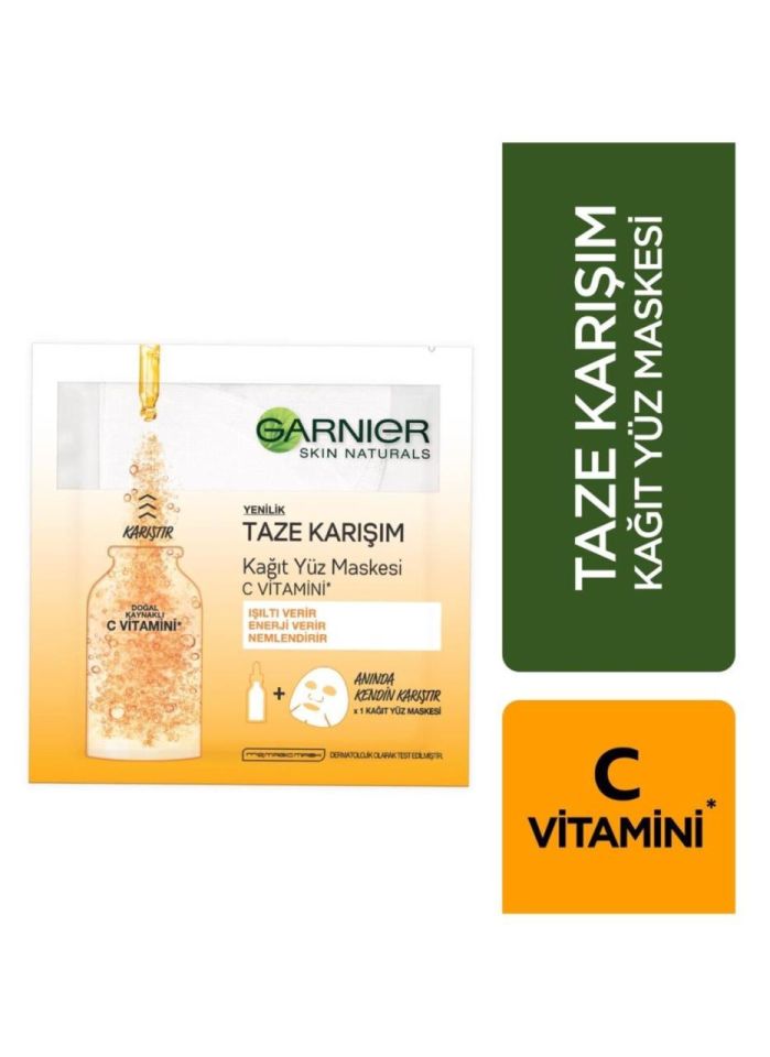 Garnier Taze Karışım Kağıt Yüz Maskesi Vitamin C