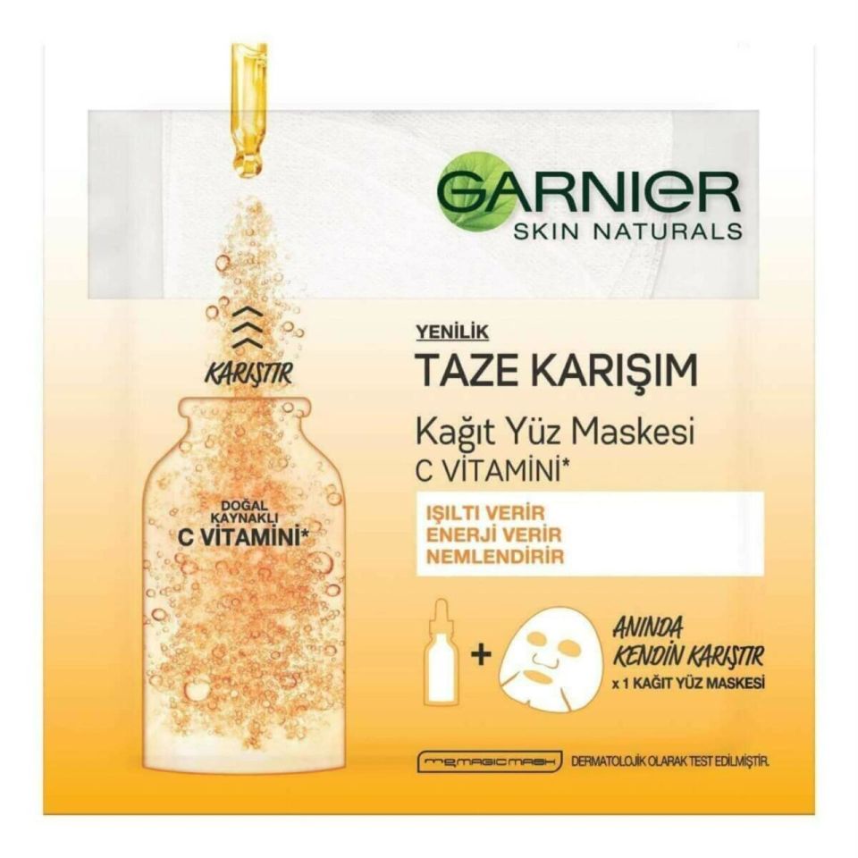 Garnier Taze Karışım Kağıt Yüz Maskesi Vitamin C