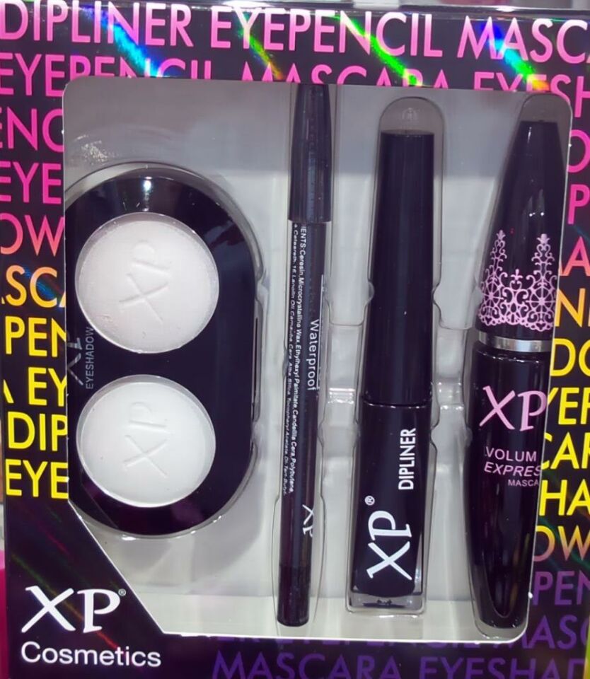 XP 4 lü Set Mascara+ Dipliner Black+2 Far+ Göz Kalemi Pembe