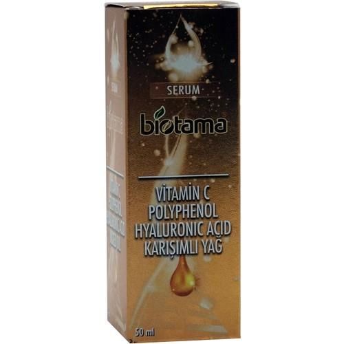 Biotama Serum Vitamin C + Polyphenol + Hyaluronic Acid Karışımlı Yağ 50 Ml