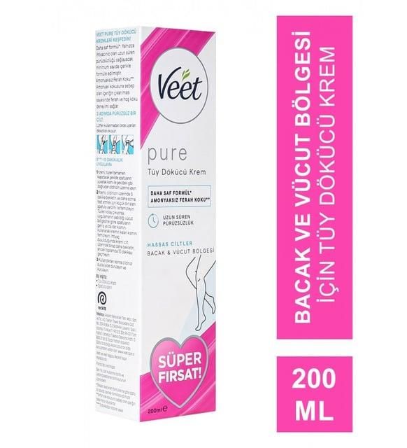 Veet Pure Hassas Tüm Ciltler İçin Tüy Dökücü Krem 200 Ml