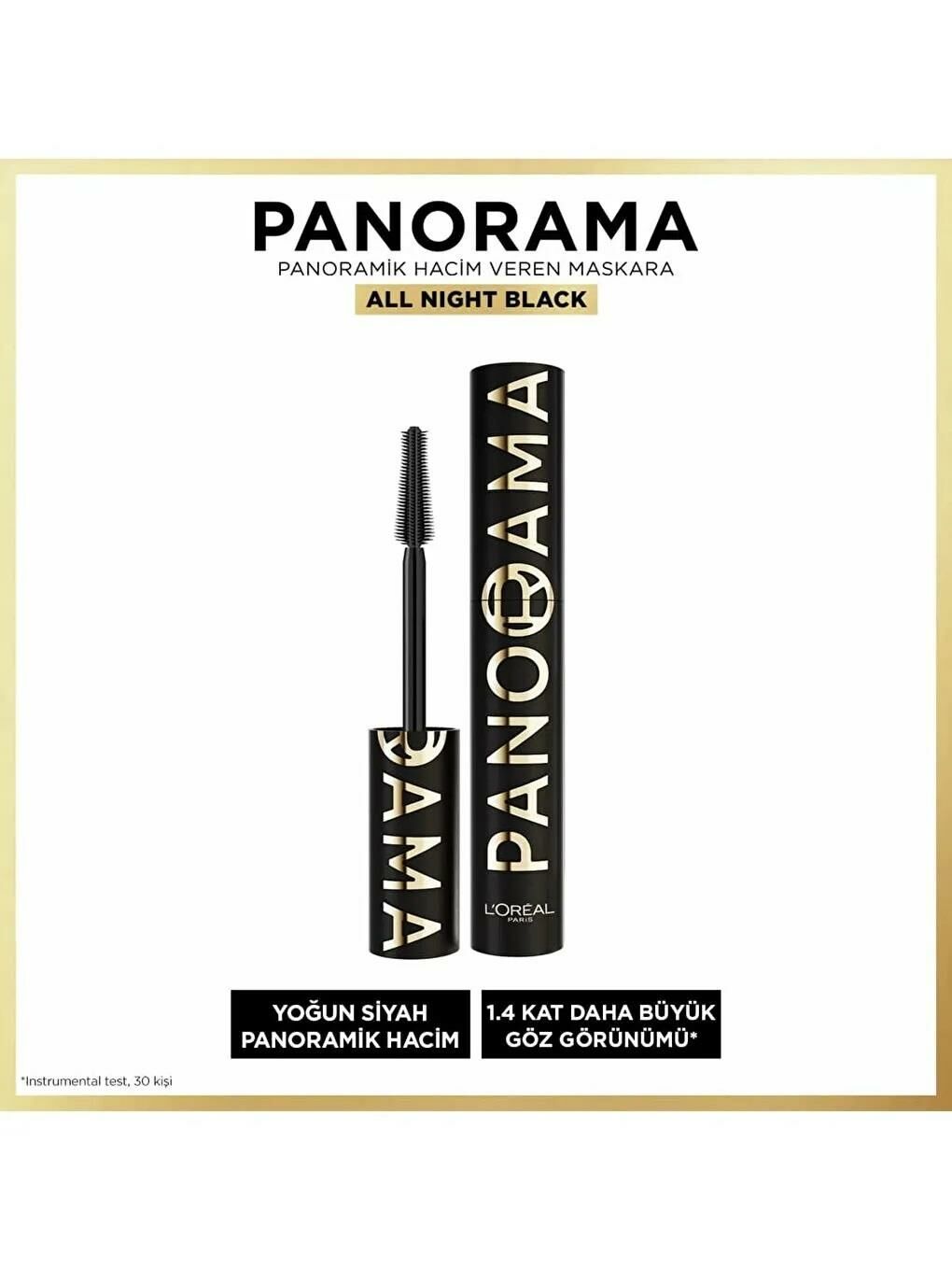 Loreal Paris Panorama All Night Black Maskara Ekstra Hacim ve Uzun Görünen Kirpikler