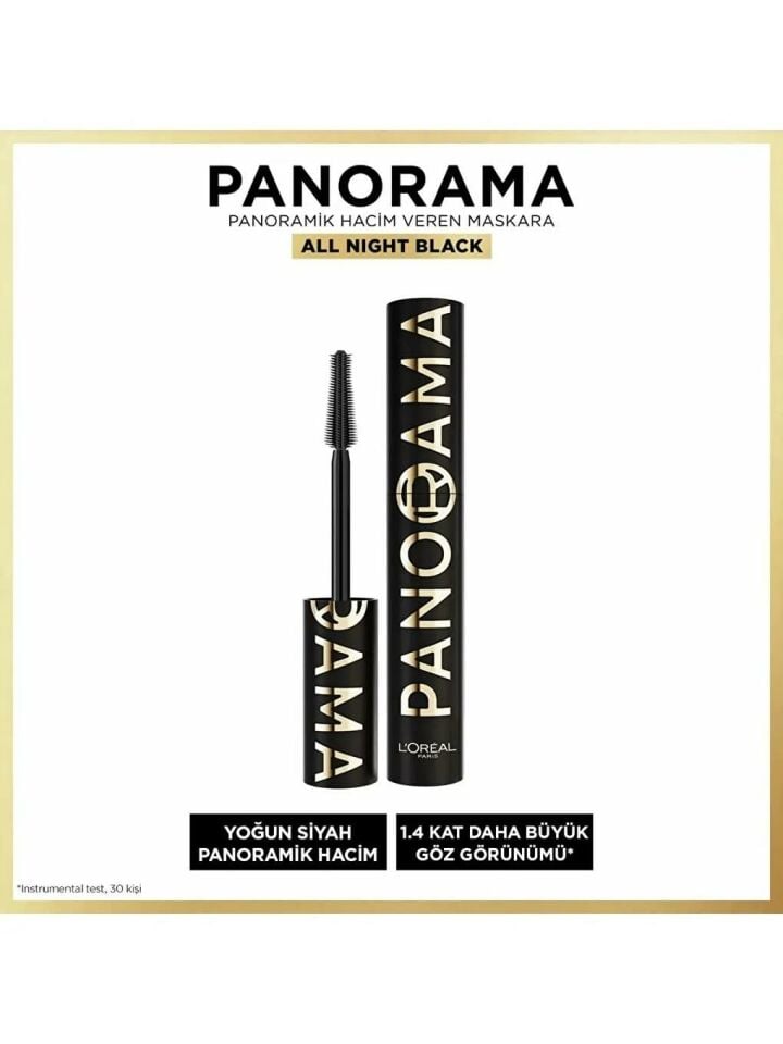 Loreal Paris Panorama All Night Black Maskara Ekstra Hacim ve Uzun Görünen Kirpikler
