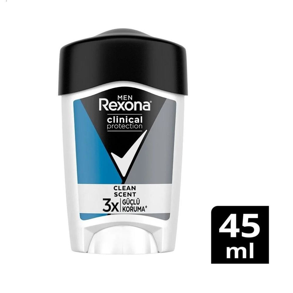 Rexona Men Clinical Protection Erkek Stick Deodorant Clean Scent 3x Güçlü Koruma 45 ml