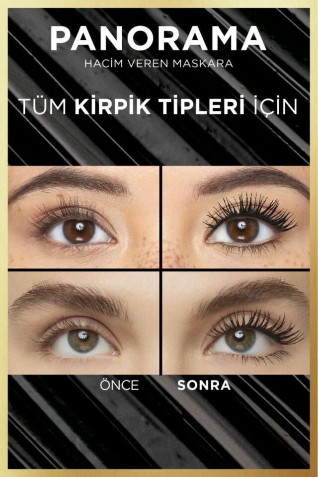Loreal Paris Panorama Siyah Maskara Ekstra Hacim ve Uzun Görünen Kirpikler
