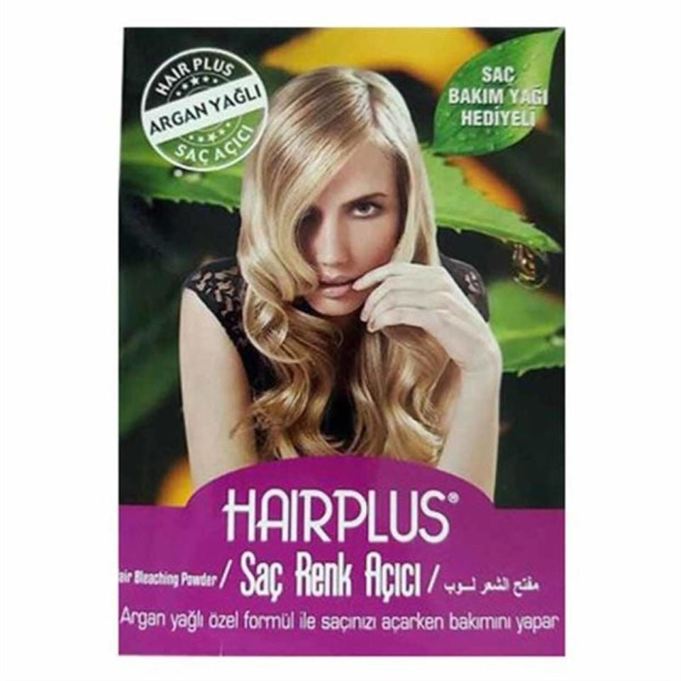 Hair Plus Saç Açıcı Set Argan ( 30 g Mavi Toz + 60ml Oksidan%40+ bakım yağ+eldiven)