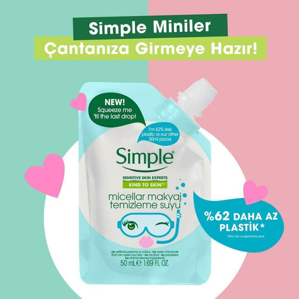 Simple Mini Yüz Makyaj Temizleme Suyu 50ml