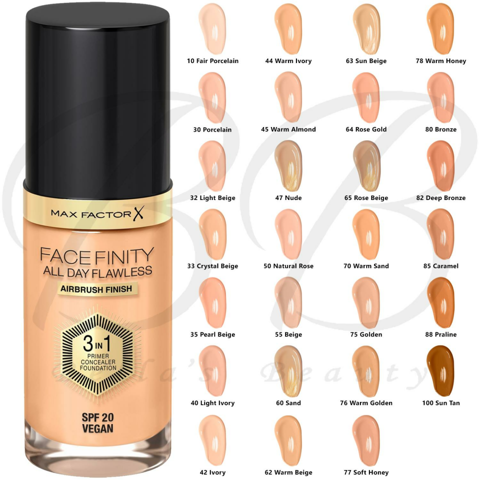 Max Factor Fondöten 70 Warm Sand FaceFinity All Day Flawless 3N 1