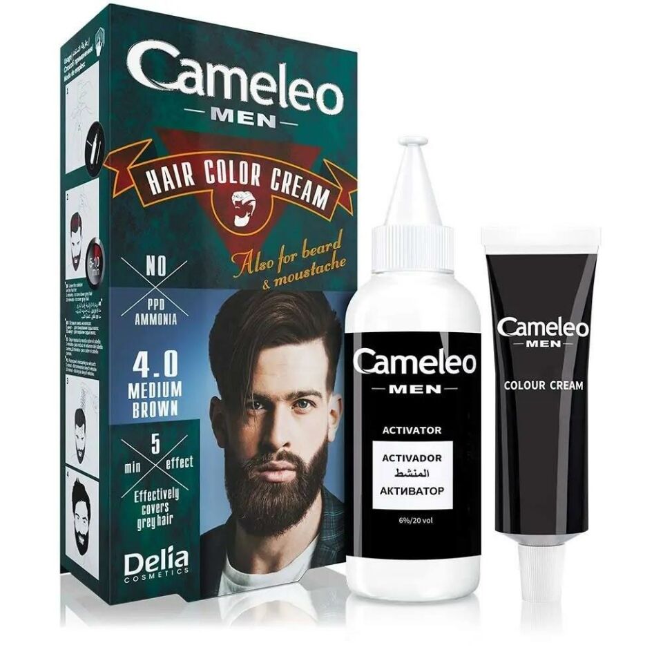 Delia Cameleo Men Saç ve Sakal Boyası 4.0 Orta Kahve