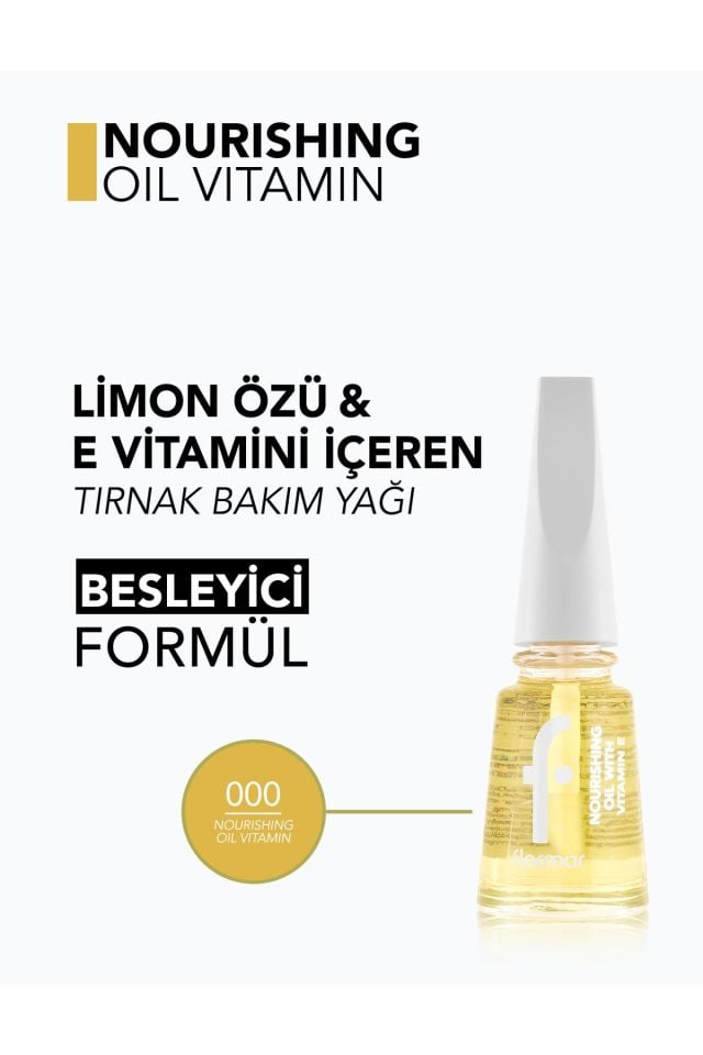 Flormar Nourishing Oil Vitamin Besleyici Tırnak/Tırnak Eti Bakım Yağı 000