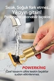 POWERKİNG Şarjlı Tıraş Makinesi Saç Sakal Tüm Vücut Lazer Epilasyon Öncesi Kıl Tüy Alma