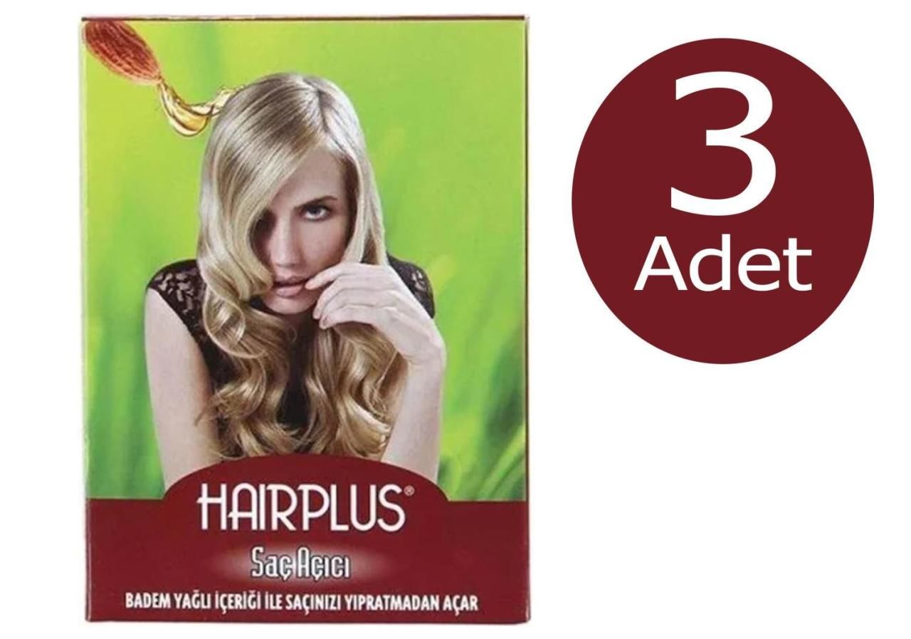 3 Adet Hair Plus Saç Açıcı Set Badem ( 30 g Mavi Toz + 60ml Oksidan%40+ bakım yağ+eldiven)