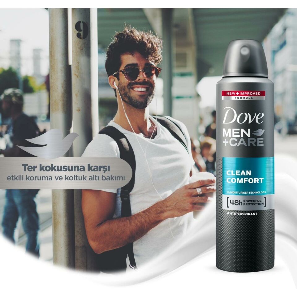 Dove Deodorant Anti-Perspirant Sprey Erkek Clean Comfort 48 Saat Güçlü Koruma 150 ml