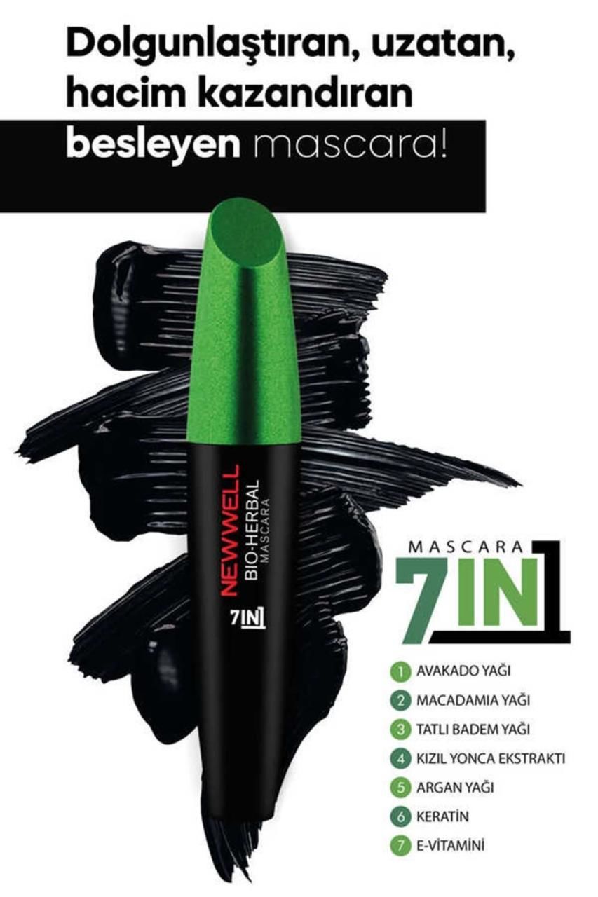 New Well Bitkisel Maskara - Bio-Herbal Bitkisel Mascara 7 in 1 Siyah