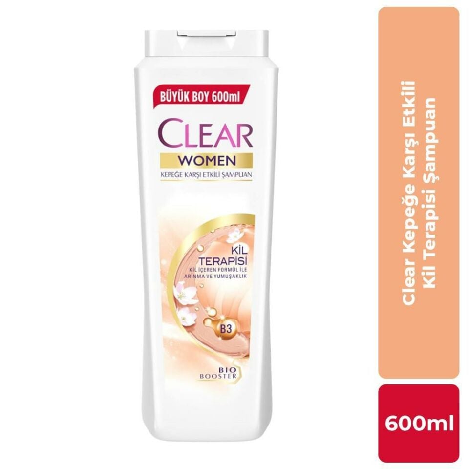 Clear Şampuan 600 Ml Kepeğe Karşı Etkili Kil Terapisi Women