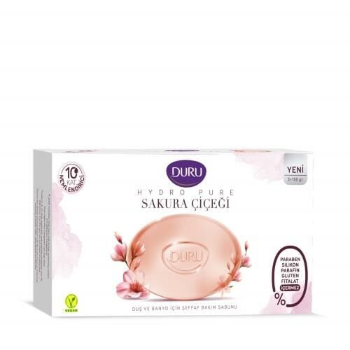 Duru Katı Duş Sabunu 450 Gr Sakura Çiçeği (  3x150 Gr )