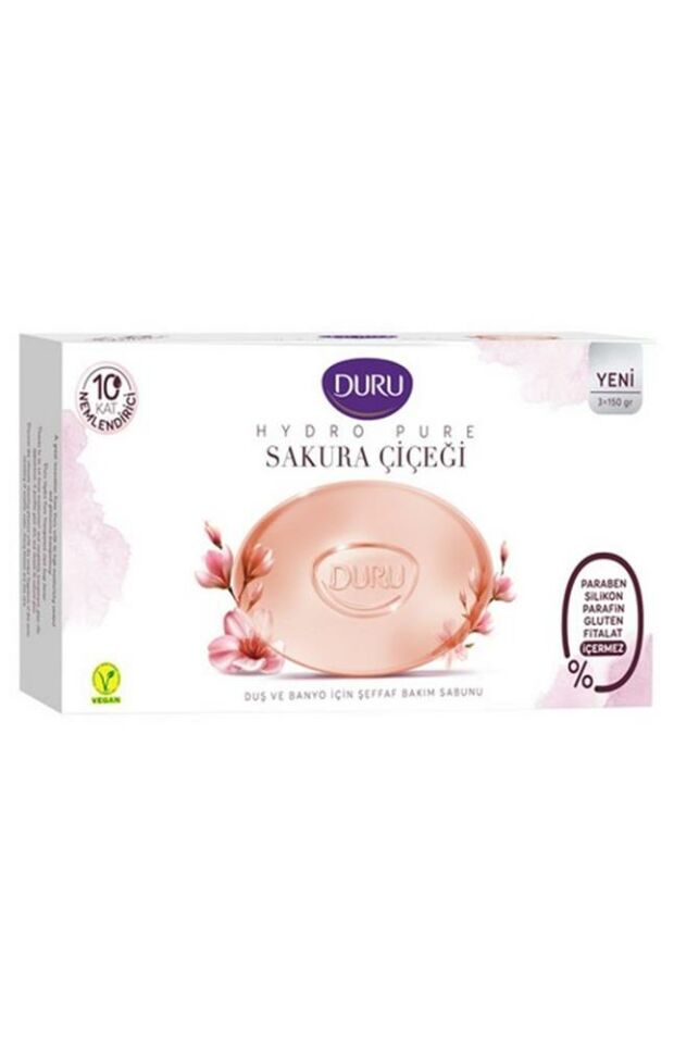 Duru Katı Duş Sabunu 450 Gr Sakura Çiçeği (  3x150 Gr )