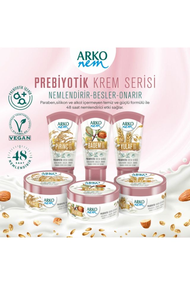 Arko Nem Prebiyotik Nemlendirici Krem Yulaf Sütü 250 Ml