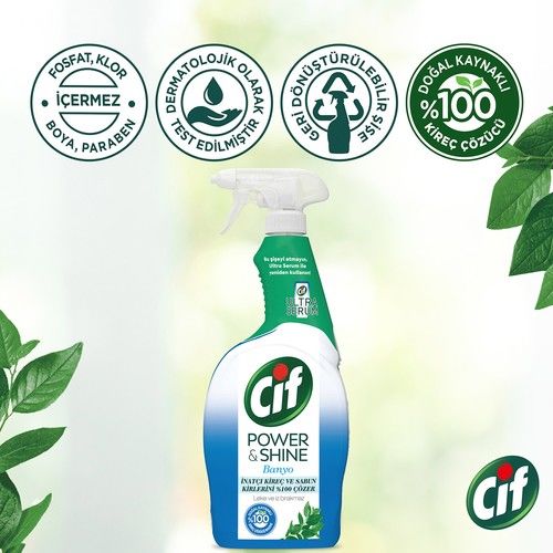 Cif Power-Shine Banyo 750 ML + Ultra Serum Banyo Kireç Çözücü