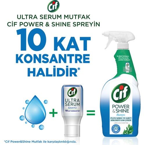 Cif Power-Shine Banyo 750 ML + Ultra Serum Banyo Kireç Çözücü