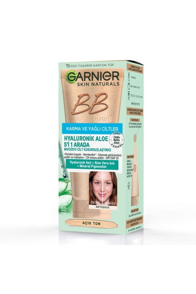 Garnier BB Krem Açık Ton 40 Ml Karma ve Yağlı Ciltler için 5in 1