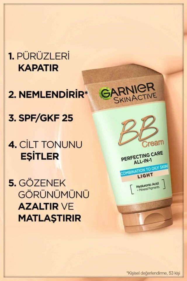 Garnier BB Krem Açık Ton 40 Ml Karma ve Yağlı Ciltler için 5in 1