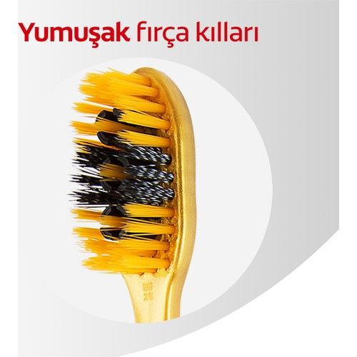 Colgate 360 Charcoal Gold Dil Temizleyici İle Diş Fırçası Orta Yumuşak 1+1