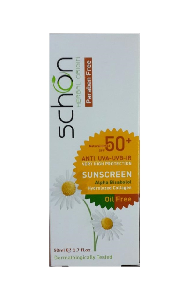 Schön 50Ml Güneş Kremi Açık Bej Yağsız Spf50+ Yağlı ve Karma Ciltler