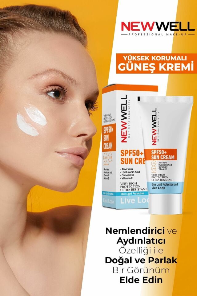 New Well Güneş Kremi Yüksek Koruma Spf 50+ Aloe Vera 50 Ml
