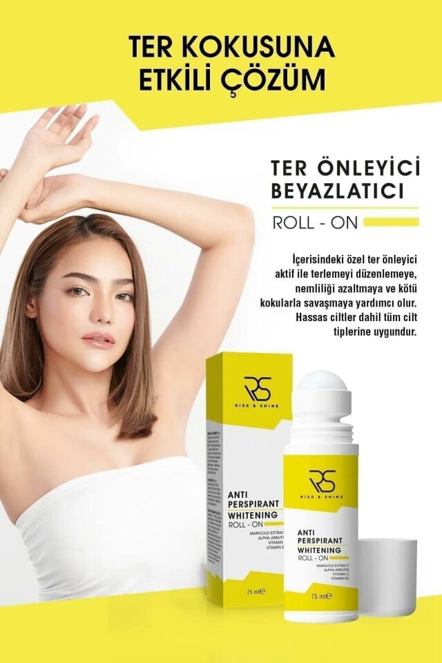 rise and shine Antiperspirant Whitening Roll-on - 75 Ml Ter Önleyici ve Beyazlatıcı Roll on
