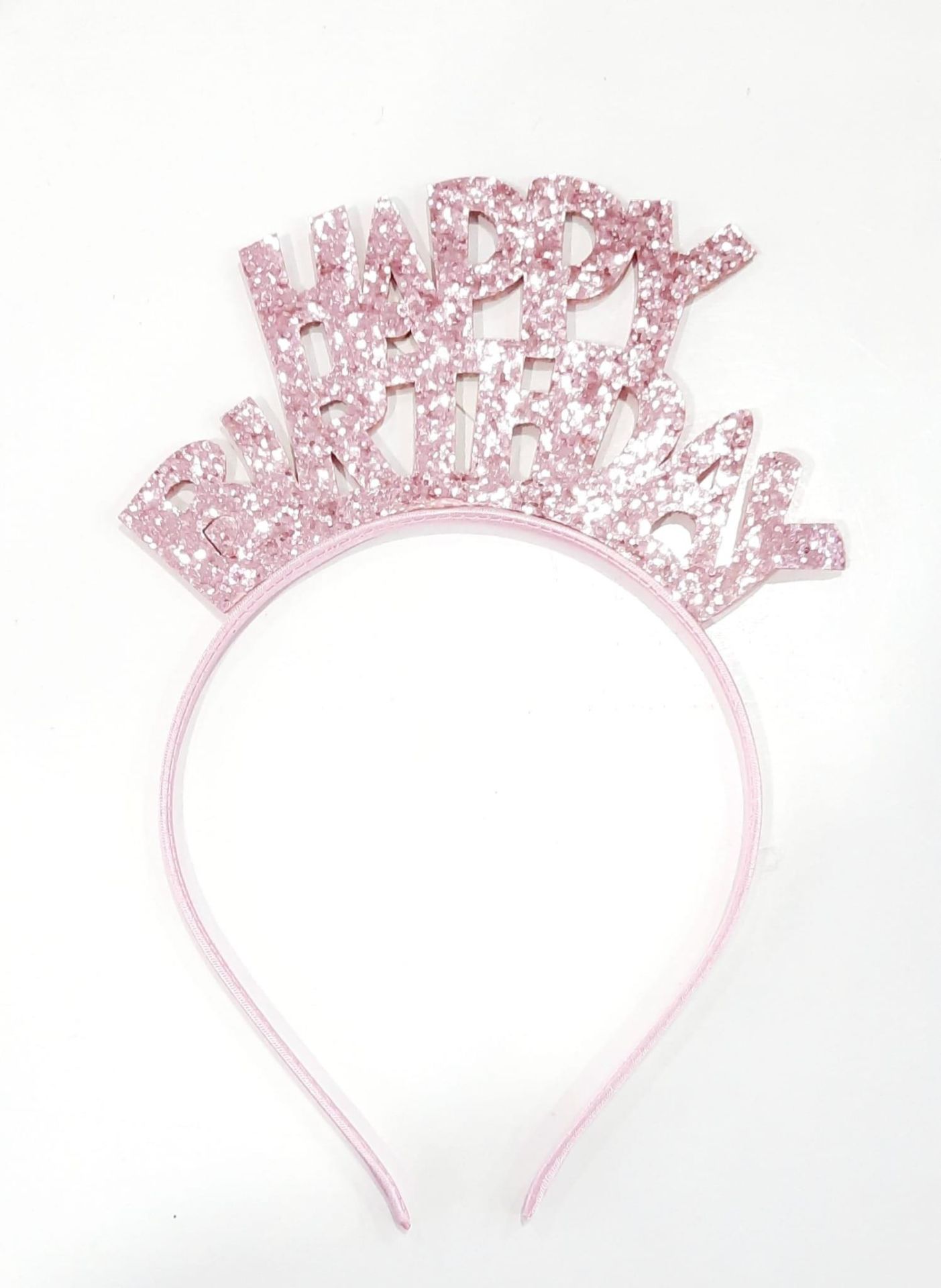 Happy Birthday Yazılı Doğum Günü Parti Tacı Simli Pembe