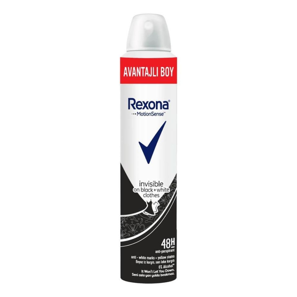 Rexona Deodorant Invisible Black White 200 Ml Bayan