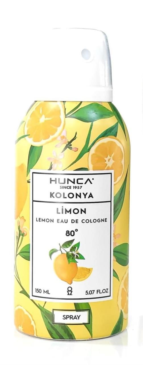 Hunca Aerosol Sprey 150 Ml Limon Kolonyası 80 Derece