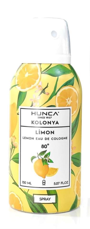 Hunca Aerosol Sprey 150 Ml Limon Kolonyası 80 Derece