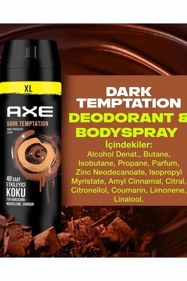 Axe Dark Temptation Deodorant 200 Ml 48 Saat Etkileyici Koku